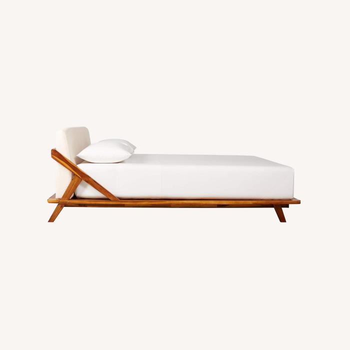 CB2 Drommen Acacia Wood Bed Testing the Minimalist Low-Profile Design
