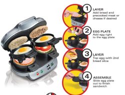 Hamilton Beach Dual Sandwich Maker Breakfast in 5 Minutes