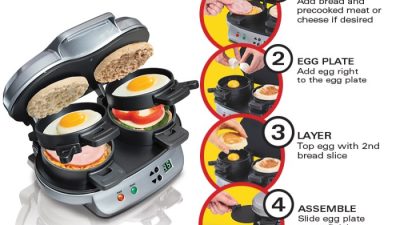 Hamilton Beach Dual Sandwich Maker Breakfast in 5 Minutes