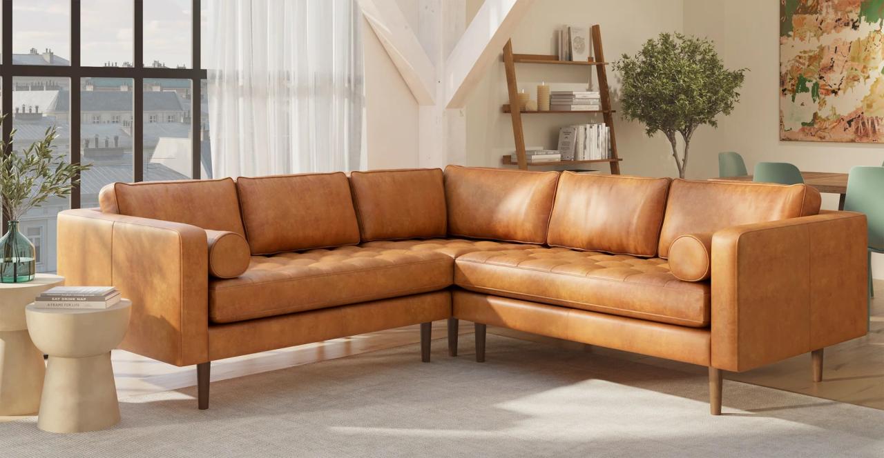 Poly & Bark Napa Leather Sofa Reviewing Full-Grain Italian Leather Quality