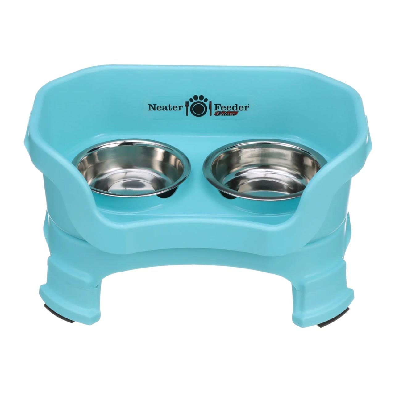 Neater Feeder Deluxe with Leg Extensions | Mess-Proof Raised Pet Bowls ... Elevated Pet Feeder - Ergonomic Design - Neater Feeder