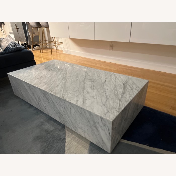 Restoration Hardware Marble Coffee Table - AptDeco Marble Coffee Table - Minimalist Luxury - Restoration Hardware