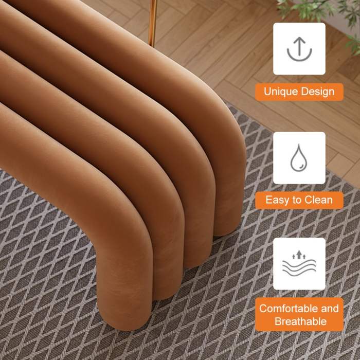 Tufted Velvet Brown Entryway Bench with Backrest, Modern Design in Gold ... Velvet Bench Seating - Entryway - HomeGoods