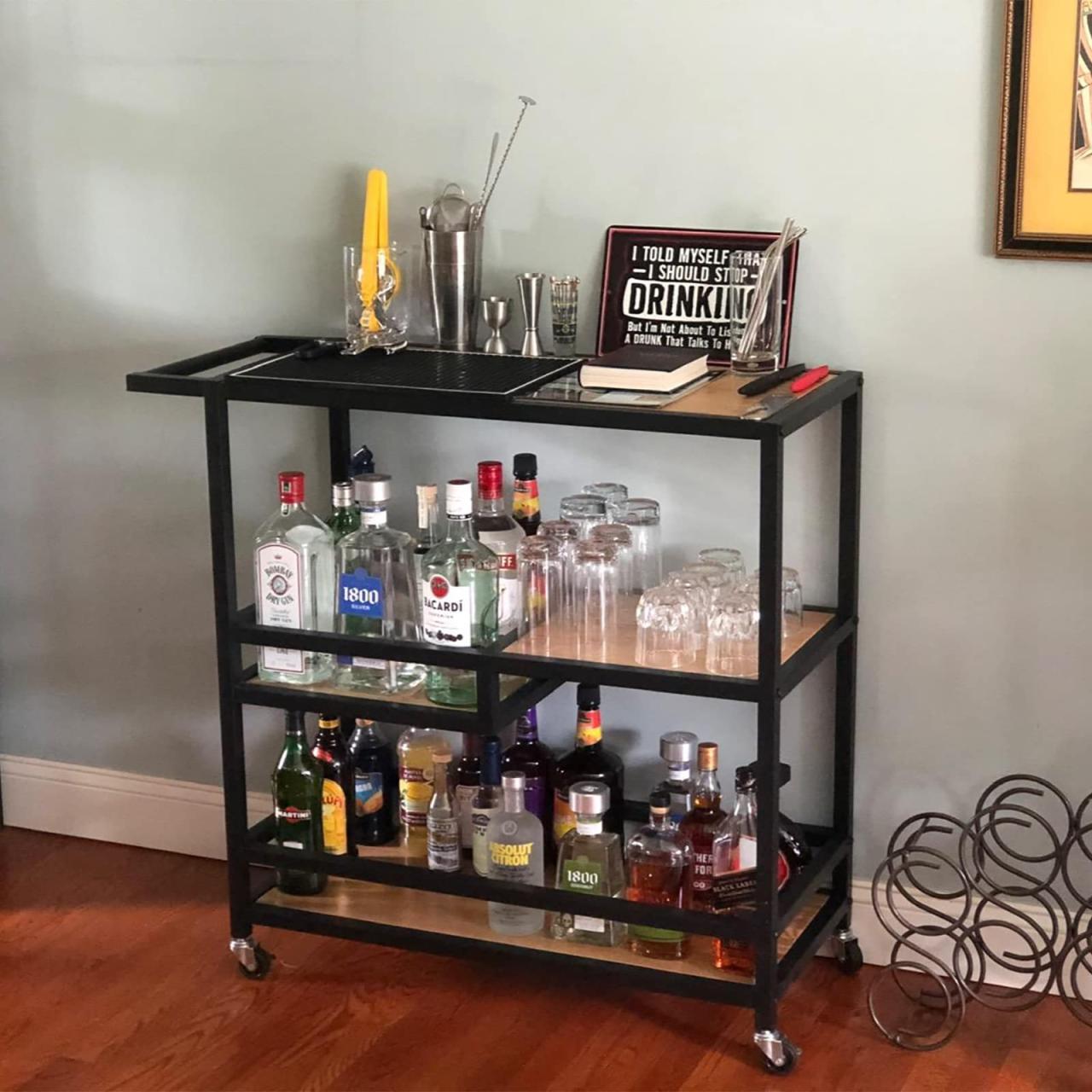 Industrial Bar Cart – Rolling Gold – Birch Lane Overview