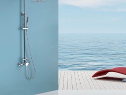 Stainless outdoor shower fixture for your home oasis