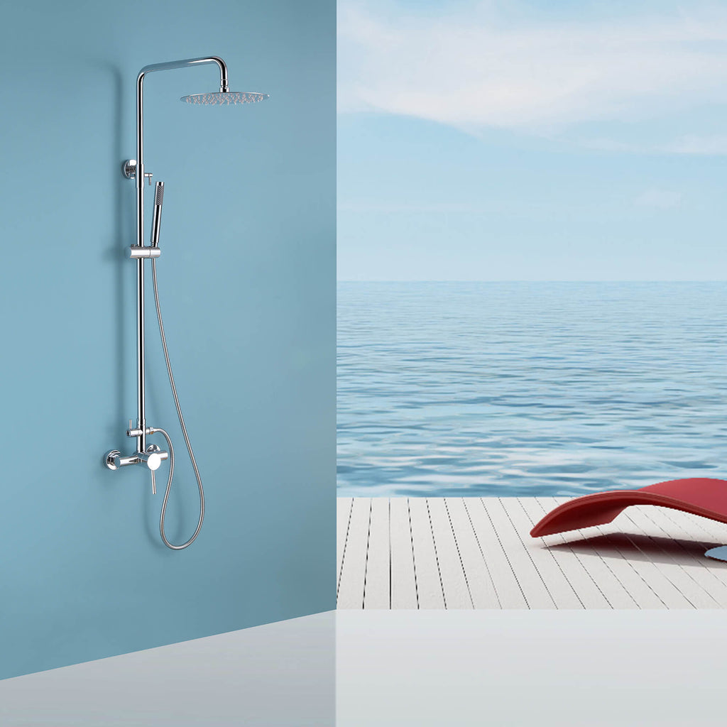 Stainless outdoor shower fixture for your home oasis