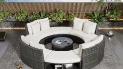 Outdoor furniture circular couch for stylish spaces