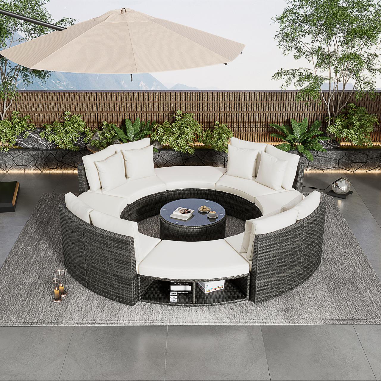Outdoor furniture circular couch for stylish spaces