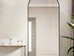 Floor Mirror – Arched Black Frame – Arhaus Stylish Elegance