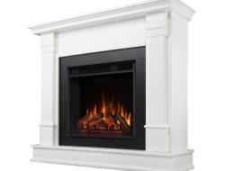 Electric Fireplace Mantel – Modern White – Real Flame